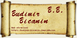 Budimir Bićanin vizit kartica